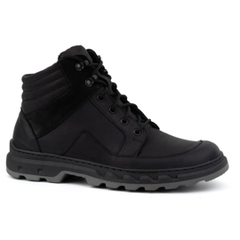 Botas de invierno con cordones para hombre en piel WASAK 0220 negro