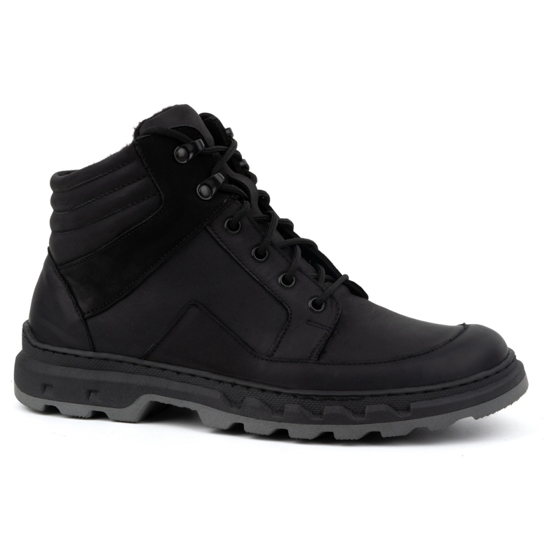 Botas de invierno con cordones para hombre en piel WASAK 0220 negro