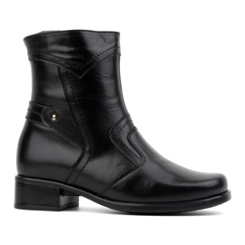 Olivier Botines aislantes de piel para mujer con cremallera 888BB, negro