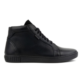 Olivier Zapatos de piel para hombre, botas Chelsea, zapatillas altas, 427KNT, negro