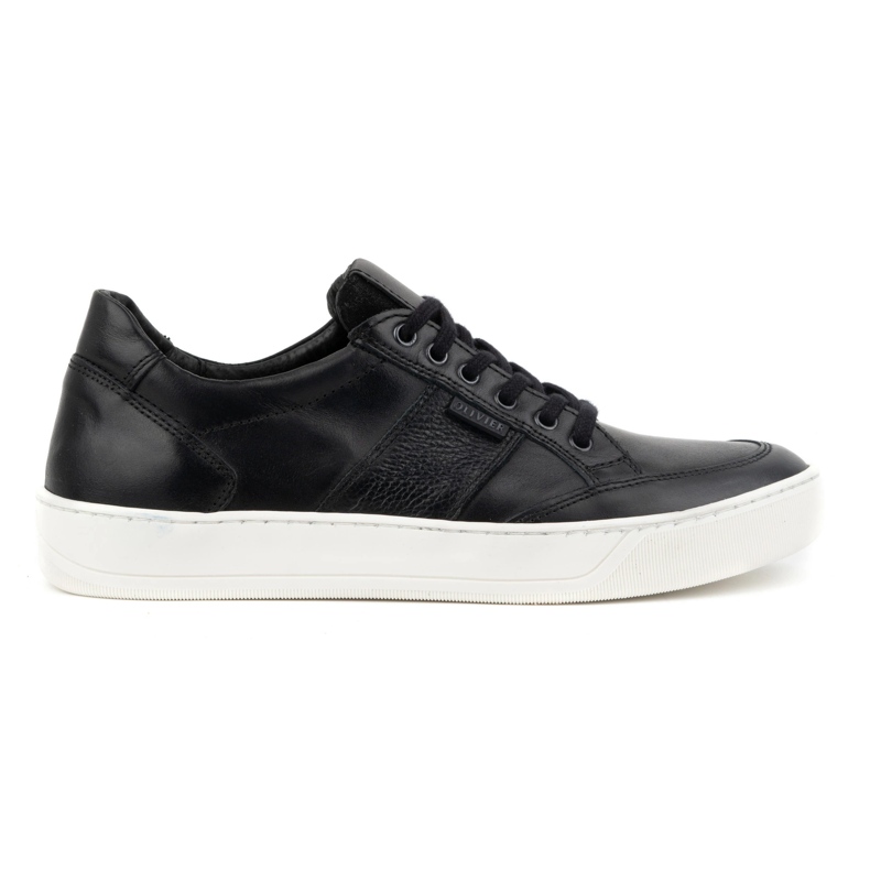 Olivier Zapatos casual de piel para hombre 873KNT, negro