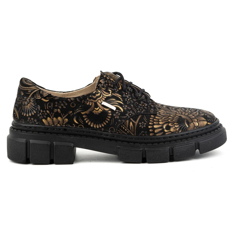 Olivier Zapatos de mujer de piel con suela gruesa, flores, 1.134 PLN multicolor