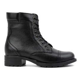 Olivier Botas de piel para mujer, botas de invierno con aislamiento, 226BB, negro