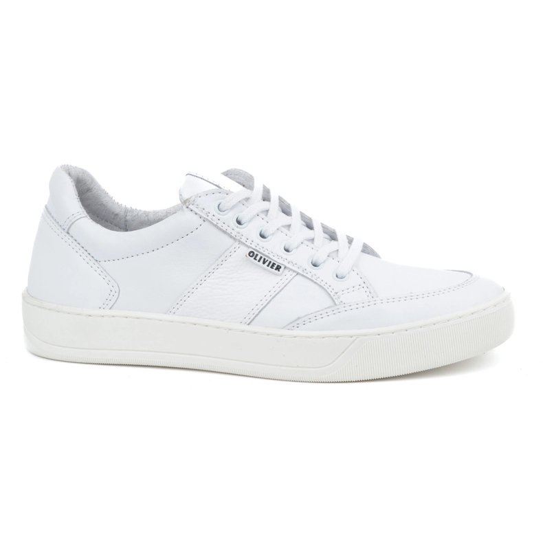 Olivier Zapatos deportivos con cordones hombre piel 872KNT blanco