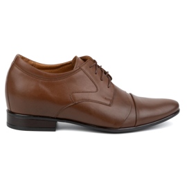 Olivier Zapatos formales elegantes de piel para hombre, P12, marrón