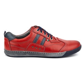 Zapatos de Piel Rojo Intenso Hombre 28KAM KAMPOL