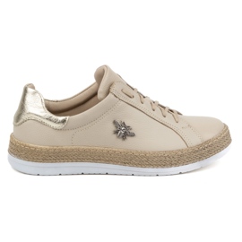Olivier Zapatos mujer piel Modelo 1190 deportivas beige