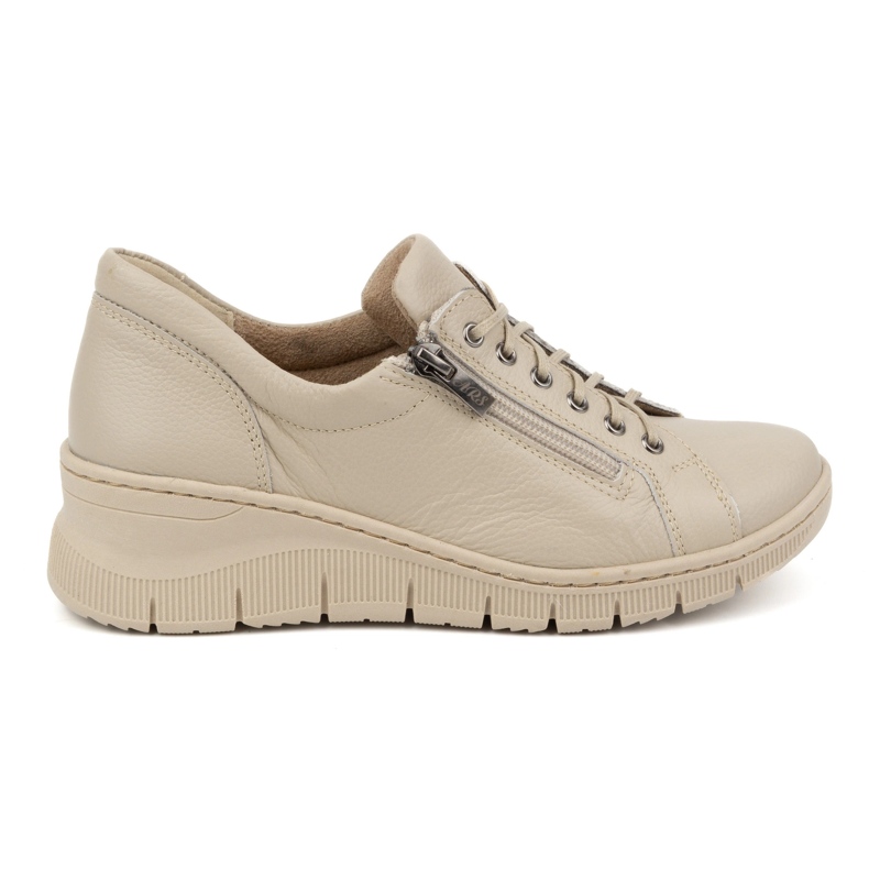Olivier Zapatos de mujer de piel con suela gruesa 1236, beige