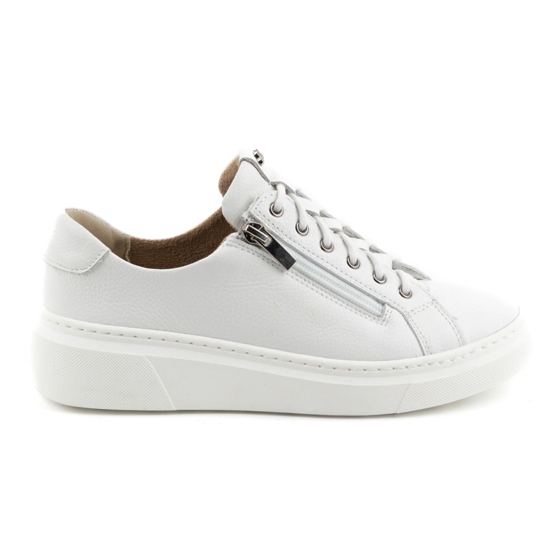 Olivier Zapatos de piel mujer, Deportivas blancas Modelo 1238 blanco