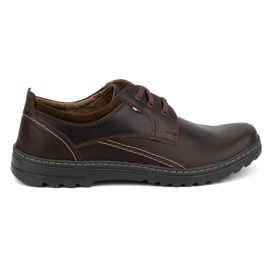 Olivier Zapatos casual hombre piel con cordones 309GT marrón