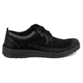 Olivier Zapatos casual con cordones para hombre en piel, ante 309GT, negro