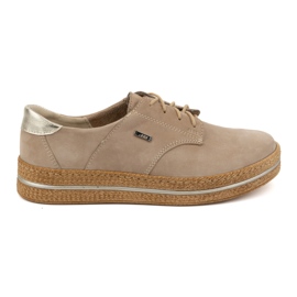 Olivier Zapatos de mujer de piel con suela gruesa 1134/2, beige