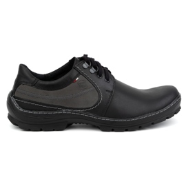 Olivier Zapatos casual con cordones para hombre en piel 307GT, negro