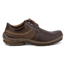 Olivier Zapatos casual hombre piel con cordones 307GT marrón