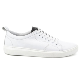 Olivier Zapatos deportivos con cordones hombre piel 434KNT blanco