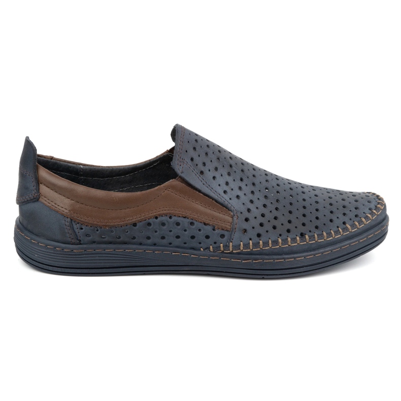 Olivier Mocasines calados de hombre para verano 590MP, azul marino