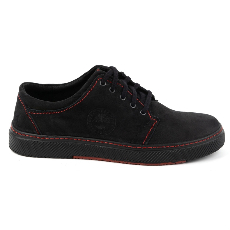 Joker Zapatos casual hombre piel 894J, negro y rojo