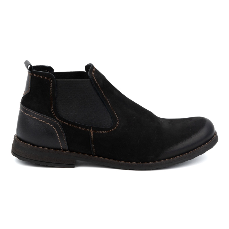 Olivier Botas Chelsea sin cordones de piel para hombre 925MA Sw, negro