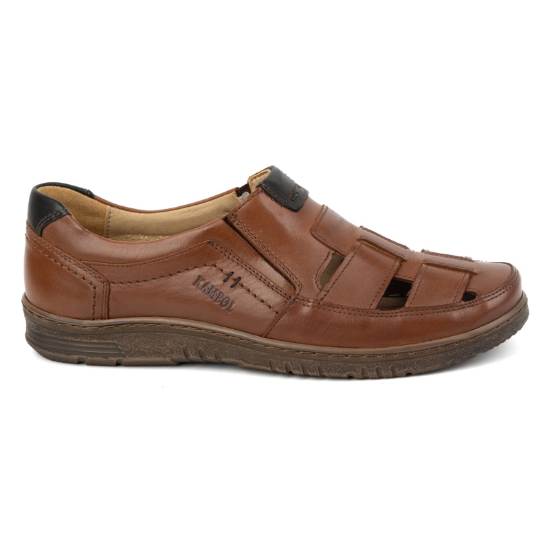 Kampol Zapatos casual hombre piel 86KAM, marrón