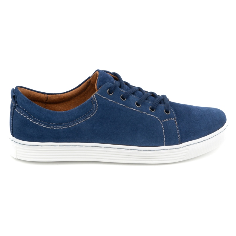 Olivier Zapatos casual hombre piel 946MA, terciopelo azul