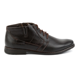 Olivier Botines de piel para hombre, bajos con cordones, 902KZ, marrón