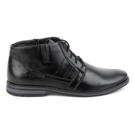 Olivier Botines de piel para hombre, bajos con cordones, 902KZ, negro