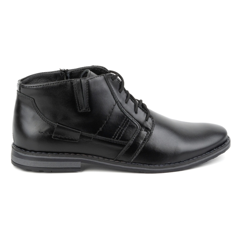 Olivier Botines de piel para hombre, bajos con cordones, 902KZ, negro