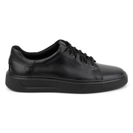 KOMODO Zapatos con cordones para hombre en piel 930K, negro