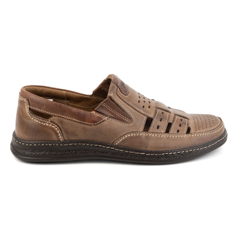 Joker Zapatos casual sin cordones para hombre en piel 893/J marrón