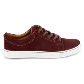 Olivier Zapatos casual hombre piel 946MA burdeos rojo