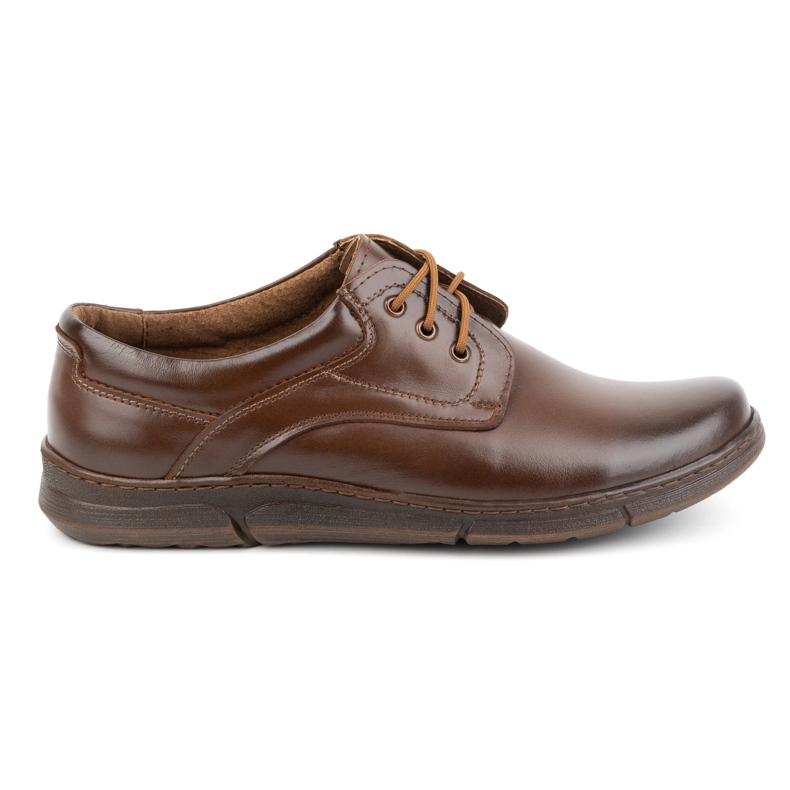Olivier Zapatos con cordones para hombre en piel 240LU, marrón
