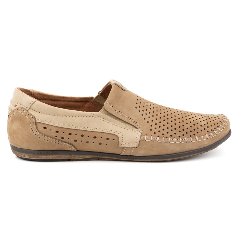 Olivier Mocasines hombre piel calada 0525 beige