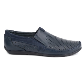 Olivier Mocasines hombre piel calada 0525, azul marino