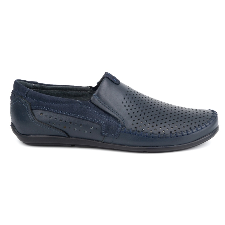Olivier Mocasines hombre piel calada 0525, azul marino