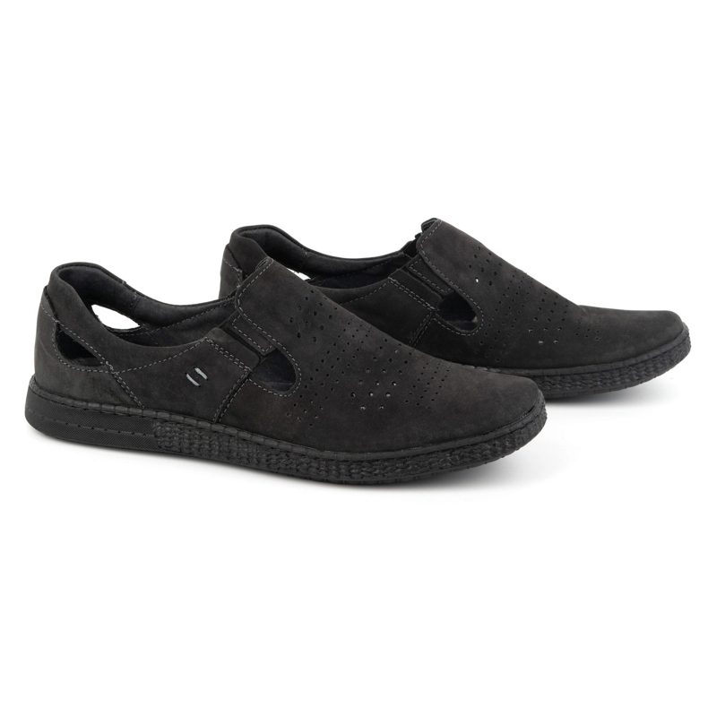 KOMODO Zapatos mocasines hombre piel 864 Negro