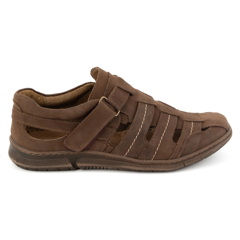 KOMODO Zapatos de hombre, piel, zapatos ventilados con velcro 931K, marrón KOMODO Zapatos de hombre, piel, zapatos ventilados con velcro 931K, marrón