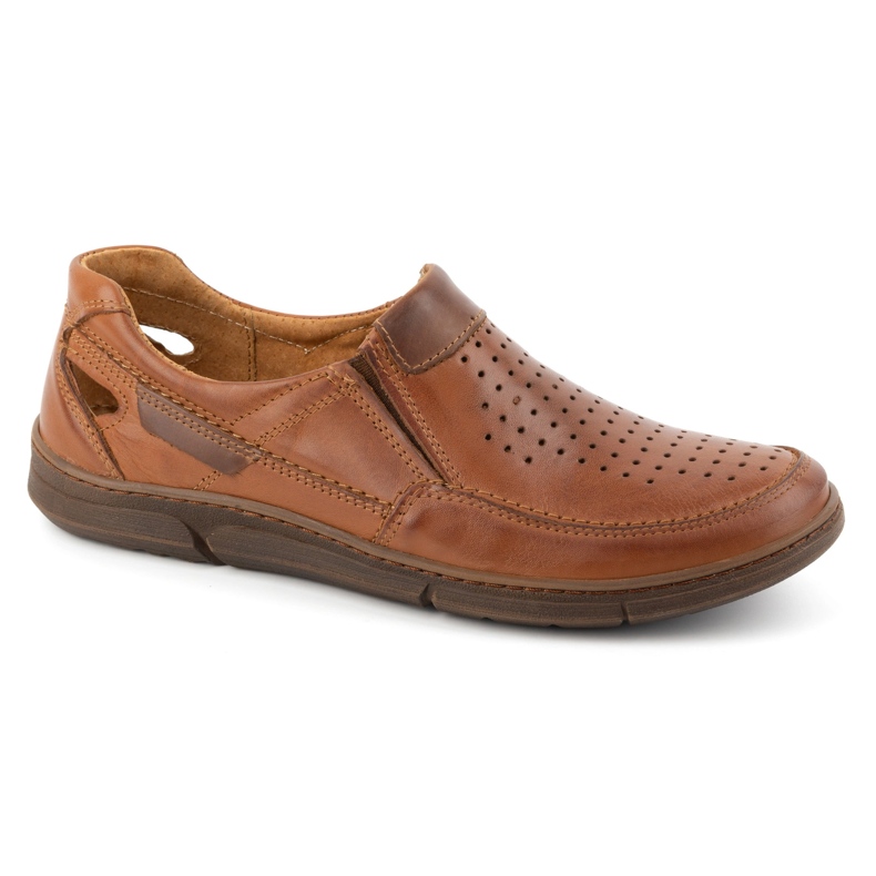 Olivier Zapatos mocasines hombre piel verano 602 Axe marrón