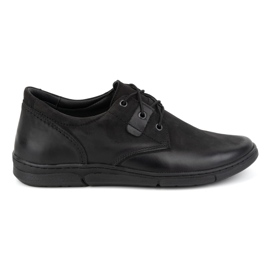 Olivier Zapatos con alzas casual para hombre con cordones, piel, 237KZ + 2,5 cm, negro