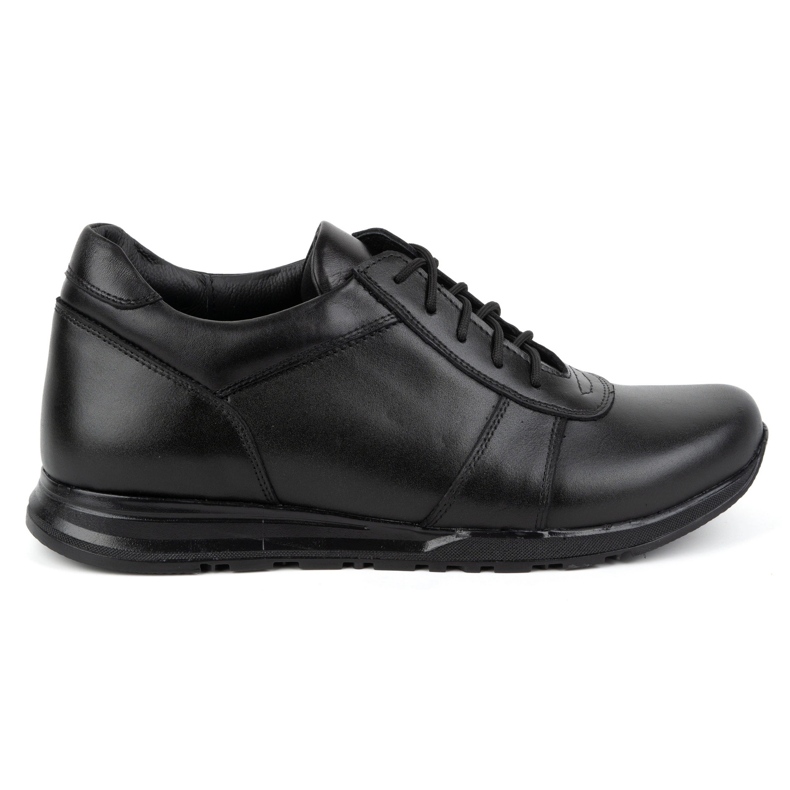 Olivier Zapatos con alzas hombre en piel con cordones Sport Style 408KZ + 3 cm, negro