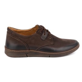 Olivier Zapatos con alzas hombre Casual con cordones piel 237KZ + 2,5 cm Marrón