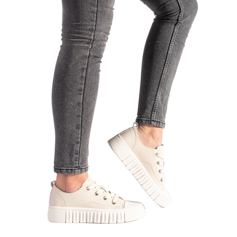 Deportivas mujer piel beige