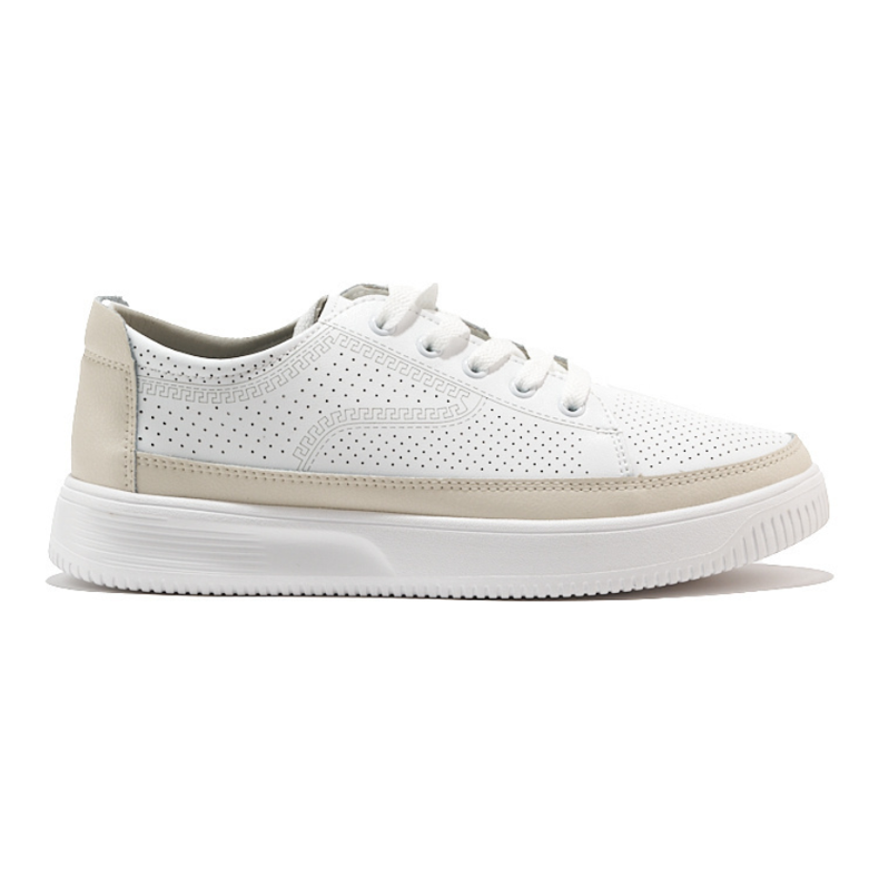 Deportivas blancas caladas de piel de Sergio Leone blanco