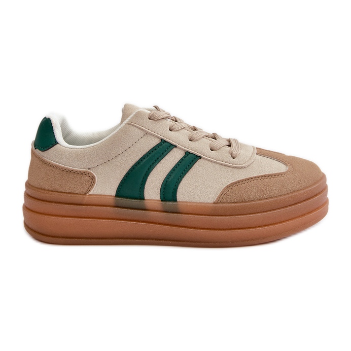 Zapatillas Mujer Plataforma Nesonice Beige y Verde