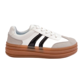 Zapatillas Mujer Plataforma Nesonice Blancas y Grises blanco