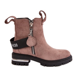 Botines de mujer aislantes con cremallera, beige oscuro Calvaro