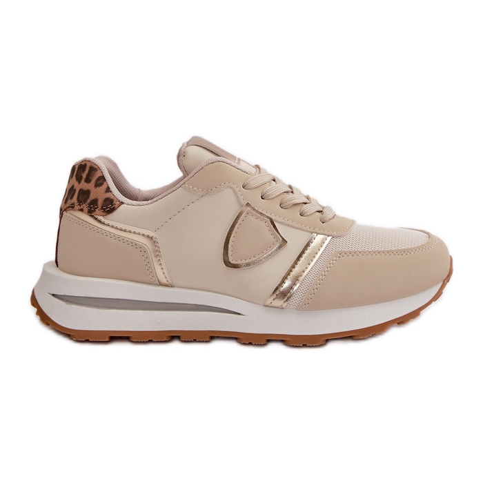 Deportivas Mujer Beige Confeccionadas en Piel Ecológica Velaniela