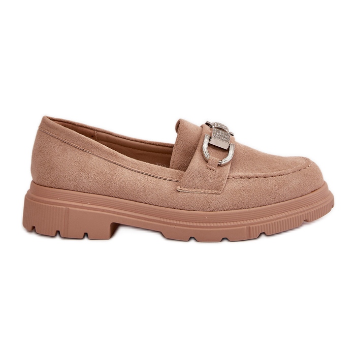 Mocasines Mujer Ante Ecológico Con Adorno, Glicina Beige