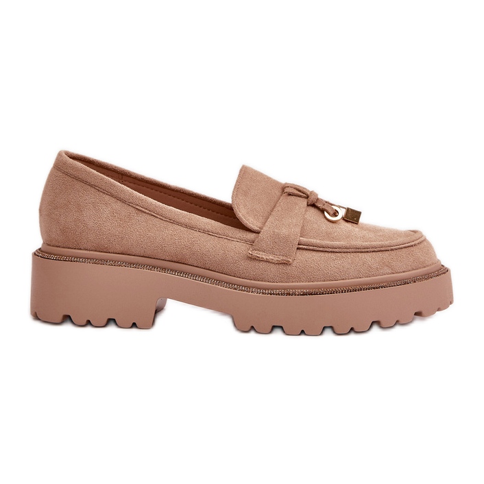 Mocasines Mujer Ante Ecológico Con Adorno Beige Verindalle