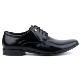 Olivier Zapatos formales de hombre en piel con cordones, elegantes 304LU, negro