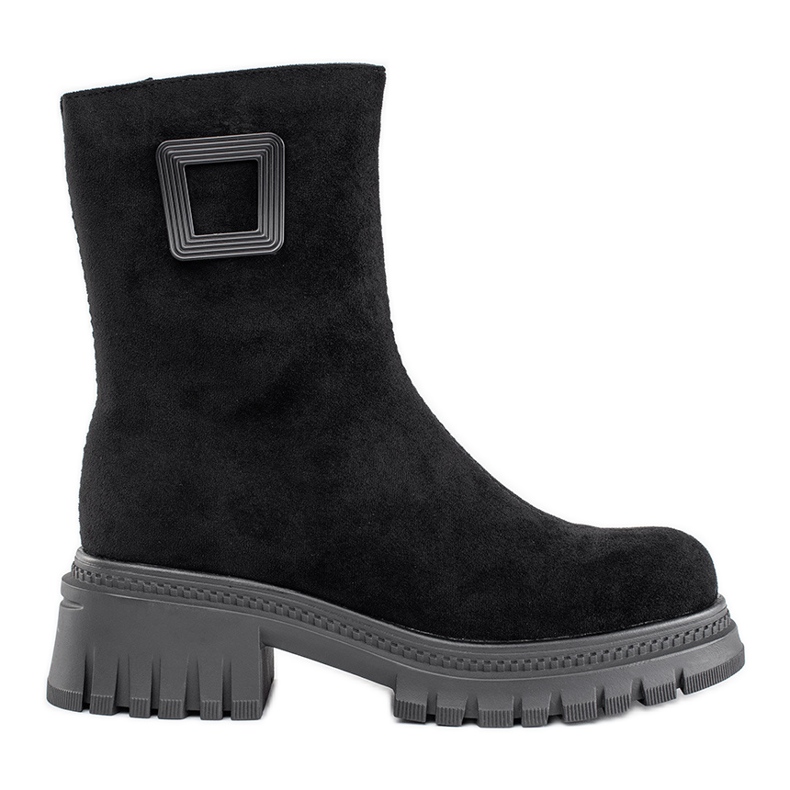 Botas negras de mujer con suela gruesa negro